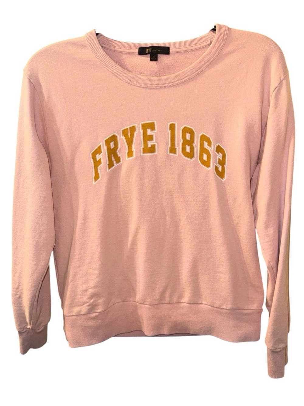 Frye Light Pink Sweatshirt with Gold “FRYE 1863” Logo